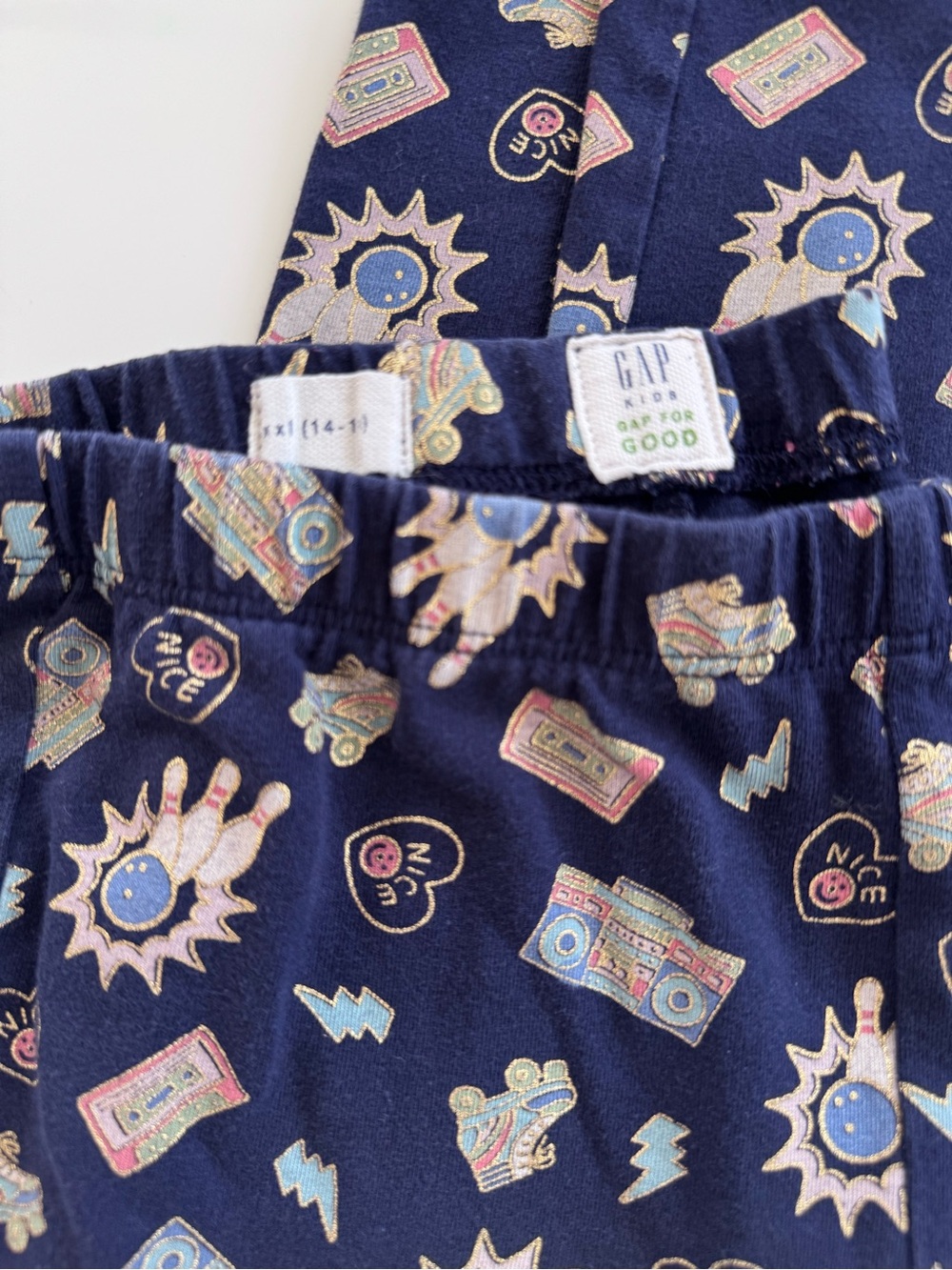 GAP Navy Joggers with Retro Icons 🎳